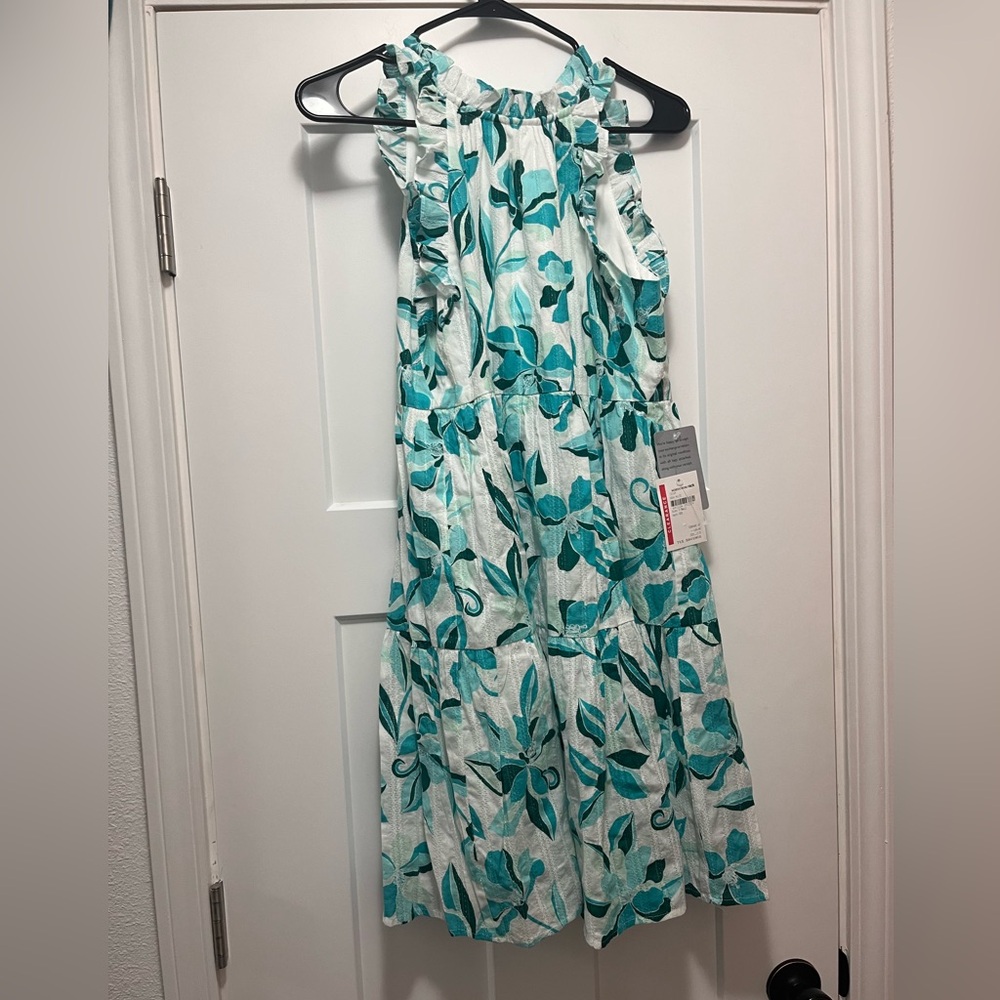 London Times Nordstrom Teal and White Floral Dress XS
